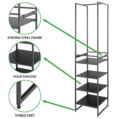 Wood Shelves and Garment Rack for Bedroom, Hallway