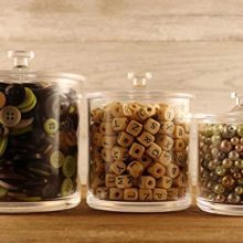 Premium Acrylic Apothecary Jars Set of 3 - Elegant Storage Canisters for Lavatory, Kitchen, and More