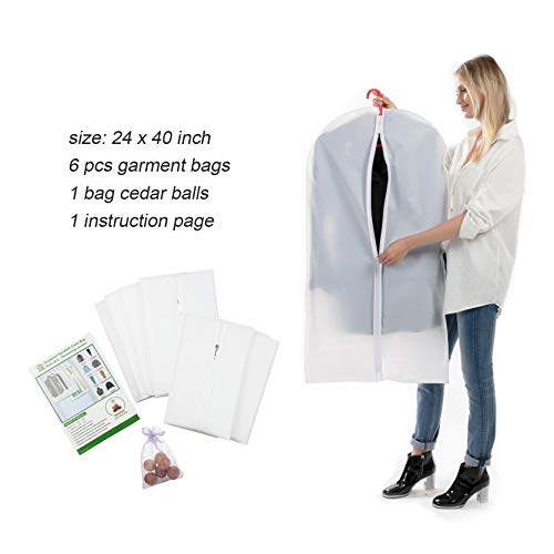 allhom dust Proof Garment Bags - Set of 6 pcs 40 inch
