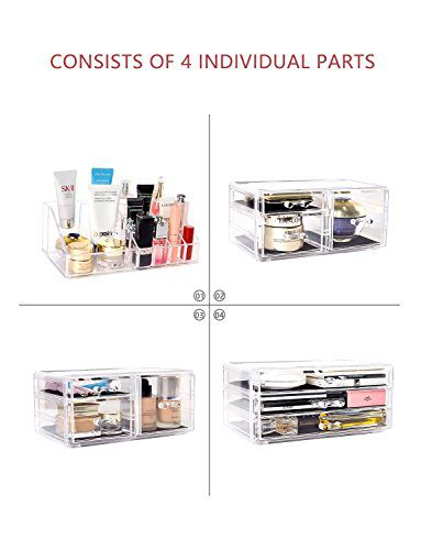 Jewelry and Cosmetic Storage Display Boxes with 9 Drawers