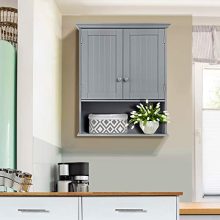 Hanging Storage Cabinet with Open Shelf