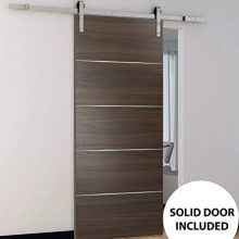 Barn Sliding Brown Door 42 x 84 with Stainless Steel Hardware