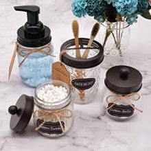 Amolliar Mason Jar Bathroom Vanity Organizer - Rustic Farmhouse Decor