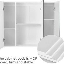Bathroom Mirror Cabinet with 3-Adjustable Shelves