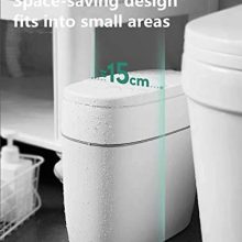 10L Plastic Trash Can with Lid – Space-Saving Waste Basket for Bathroom, Kitchen, Office