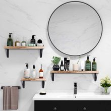 AIBORS Floating Shelves for Wall, Rustic Wood Wall Shelves Decor Set