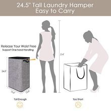 84L Large Laundry Hamper, 24.5" Tall Collapsible Laundry Hamper