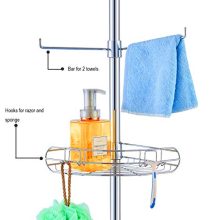 ALLZONE Tension Shower Standing Caddy Corner, Rustproof Stainless Steel