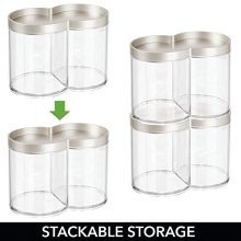 mDesign Plastic Bathroom Vanity Countertop Canister Jar