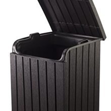 Keter Large Trash Can with Lid for Patio and Outdoor Kitchen