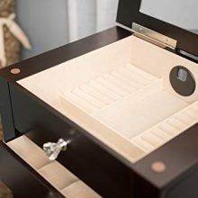Elegant Hives and Honey 'Crystal' Jewelry Armoire - Espresso Finish with Necklace Hooks, Pull-Out Drawers & Ample Storage