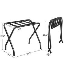 SONGMICS Metal Folding Luggage Rack Black
