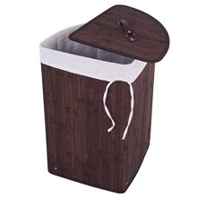 GOFLAME Corner Bamboo Laundry Hamper