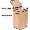 BIRDROCK HOME Square Laundry Hamper with Lid and Cloth Liner
