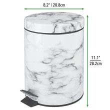 mDesign 5 Liter Round Small Step Trash Can Wastebasket