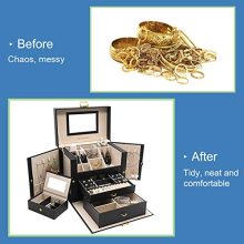 01 Jewelry Box, 3 Layers Jewelry Organizer with Mirror