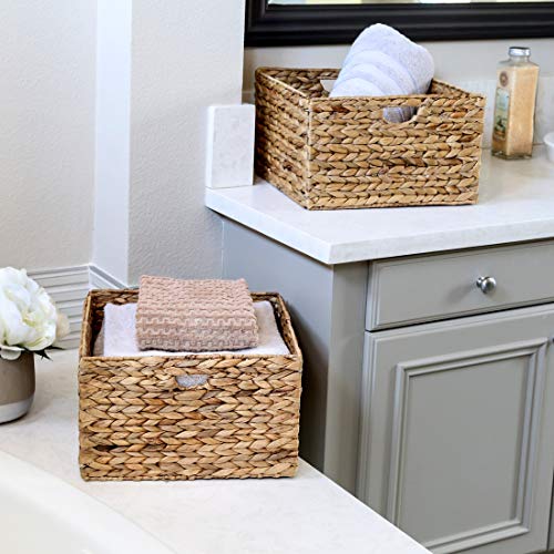 Storage Basket Bin Foldable Handwoven Water Hyacinth