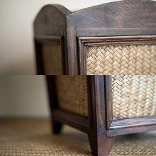 Antique Wooden Trash Can Farmhouse