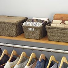 Whitmor Distressed Rattique Storage Baskets Set of 3