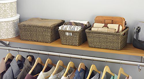 Whitmor Distressed Rattique Storage Baskets Set of 3