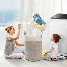 Hlryudo Large Cotton Rope Basket, Baby Laundry Basket