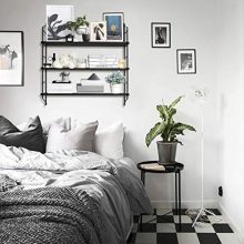 BOLUO Black Wall Shelf Bathroom Floating Shelves Mounted