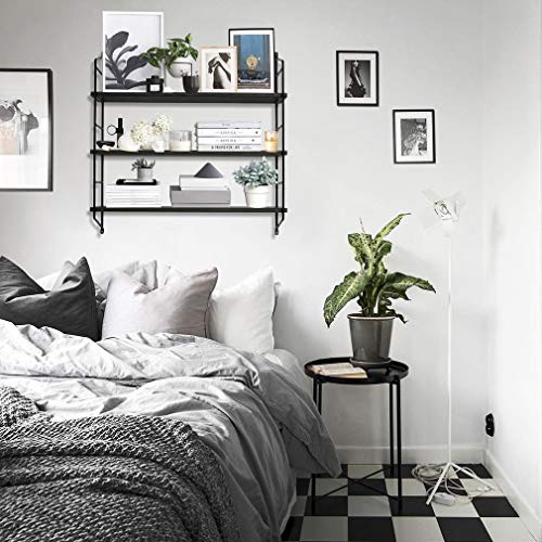 BOLUO Black Wall Shelf Bathroom Floating Shelves Mounted