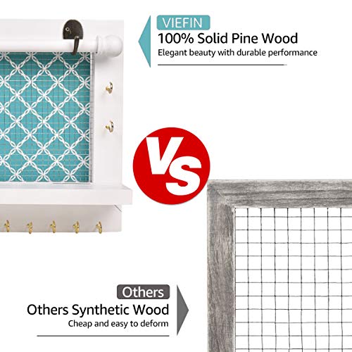 White Wall-Mounted Mesh Jewelry Organizer