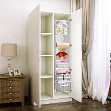 Shelf with 3 Foldable Drawers Nursery Closet Organizer