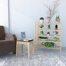 BAMFOX 5-Tier Shoe Rack,Bamboo Stackable Shoe