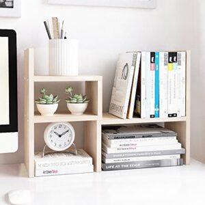 Organizer Office Storage Rack Adjustable Wood Display Shelf