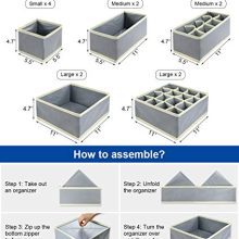 LadyRosian 12 Pack Foldable Drawer Organizers, Storage Boxes