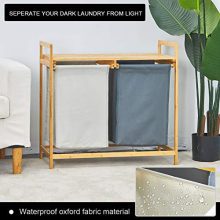 WORTHYEAH Bamboo Laundry Hamper and Shelf