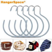 HangerSpace Scarf Ring Hanger Belt Rack, 5 Pcs Non-Slip
