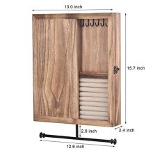 Keebofly Wall Mounted Jewelry Organizer With Rustic Wood