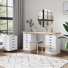 Wood Storage Dresser Cabinet with Wheels