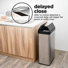 18 Gallon Motion Sensor Kitchen Trash Can – Touchless, Stainless Steel, 68 Liter Capacity