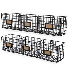 Wall Mount Wire Basket Storage Magazine Holder