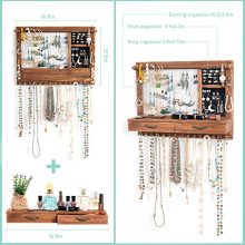 Wall Mounted Jewelry Organizer for Earring Stud Ring Necklace