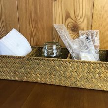 LA Rectangular Woven Seagrass Storage Basket and Home Organizer Bins
