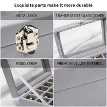 Stylifing Clear Lid Velvet, 24 Grid Jewelry Tray