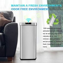 Secura 13 Gallon Automatic Trash Can, Stainless Steel