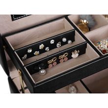 Jewelry Collection with the Lockable Mirrored Jewelry Box - Stylish, Secure, and Perfect for Organizing Your Precious Pieces