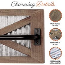 Autumn Alley Barn Door Rustic Bathroom Towel Rack