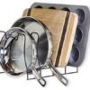 Kitchen Pot Lid Rack Holder Organizer, Bronze