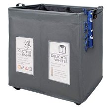 Laundry Hamper Sorter with Wheels & Card Pockets