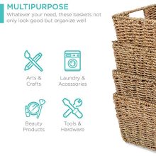 Best Choice Products Rustic Set Of 4, Multipurpose Stackable Seagrass