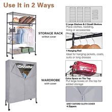 JS HOME Heavy Duty Garment Rack, Free-Standing Rolling