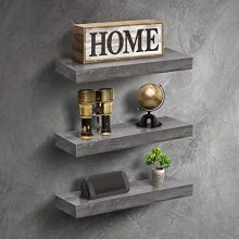 Sorbus Floating Shelf Set — Rustic Wood Hanging Rectangle Wall Shelves