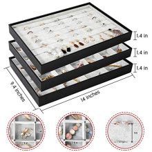 GISK Set of 4 Velvet Jewelry Trays Organizer Set